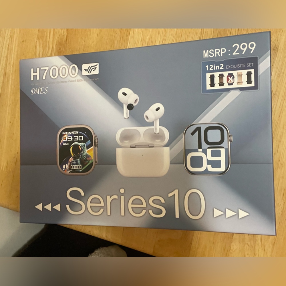 Series 10 Wireless Earbuds and Smartwatch Set - bundle of wrist bands.
